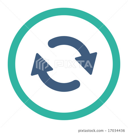 Refresh flat cobalt and cyan colors rounded raster icon 17034436
