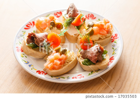 canape on the plate 17035503