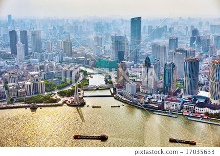 Beautiful view skyscrapers, Shanghai 17035633