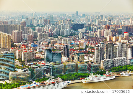 Beautiful view skyscrapers, Shanghai 17035635