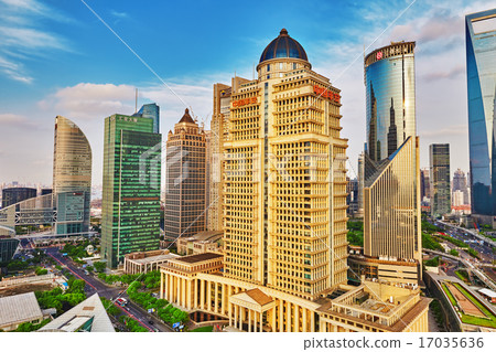 Beautiful view skyscrapers, Shanghai 17035636