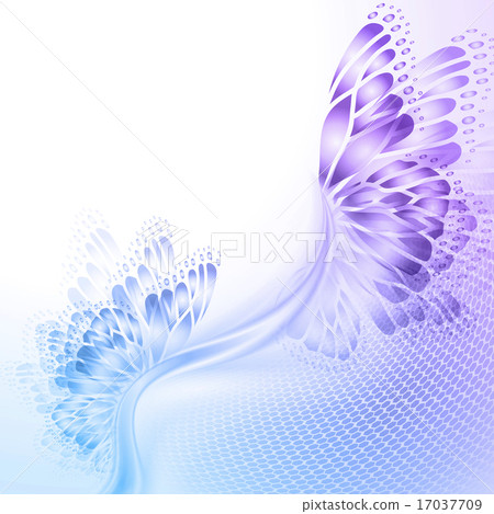 Abstract wave blue purplr background butterfly - Stock Illustration ...