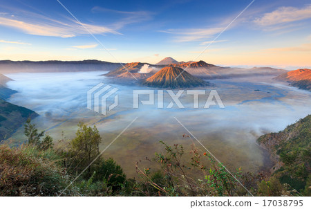 Bromo volcano at sunrise, East Java, Indonesia 17038795