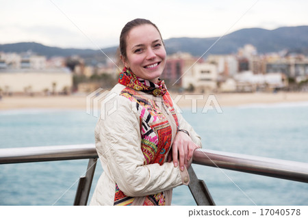 girl outdoors and yachts 17040578