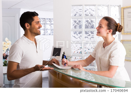 Male patient visiting medical clinic 17040694