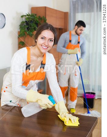 Professional cleaners with equipment Professional cleaners with equipment 17041228