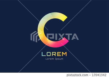 Vector C circle ring logo design template. Copyright symbol. Abstract circle logo. Round shape and Vector C circle ring logo design template. Copyright symbol. Abstract circle logo. Round shape and 17041342