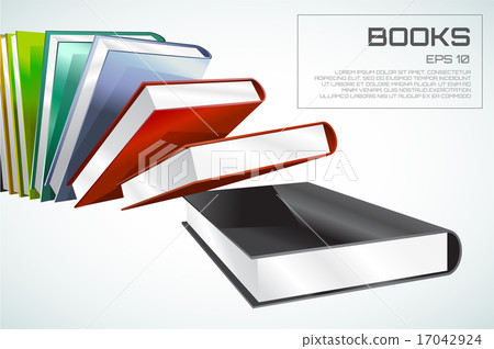 Book 3d vector illustration isolated on white. Back to school. Education, university, college symbol 17042924