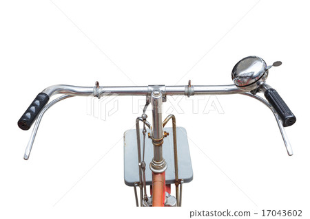 Fornt part of vintage bycicle. View from bikers Fornt part of vintage bycicle. View from bikers 17043602