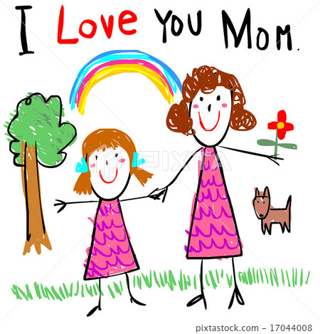 kid love mom drawing picture vector illustration 17044008