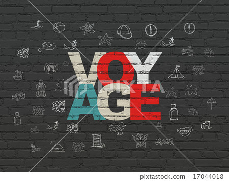 Vacation concept: Voyage on wall background Vacation concept: Voyage on wall background 17044018