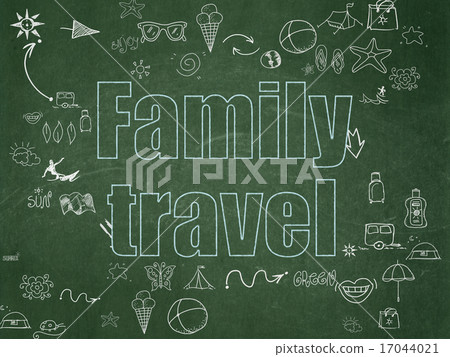 Travel concept: Family Travel on School Board background Travel concept: Family Travel on School Board background 17044021