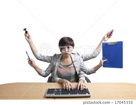 Employee working from room Employee working from room 17045358