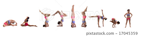 Collection of Yoga poses isolated Collection of Yoga poses isolated 17045359