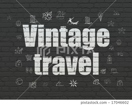 Tourism concept: Vintage Travel on wall background Tourism concept: Vintage Travel on wall background 17046602