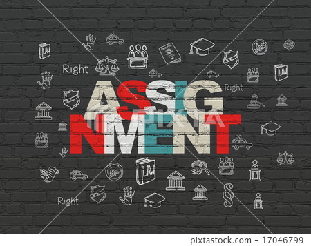 Law concept: Assignment on wall background 17046799