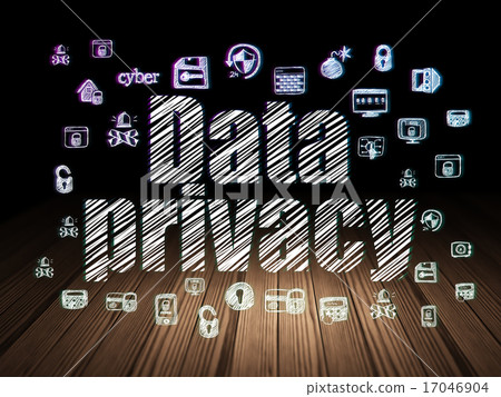 Privacy concept: Data Privacy in grunge dark room 17046904