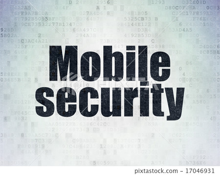 Safety concept: Mobile Security on Digital Paper background Safety concept: Mobile Security on Digital Paper background 17046931