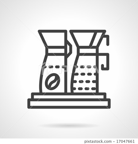 Simple line coffee machine vector icon - Stock Illustration [17047661 ...