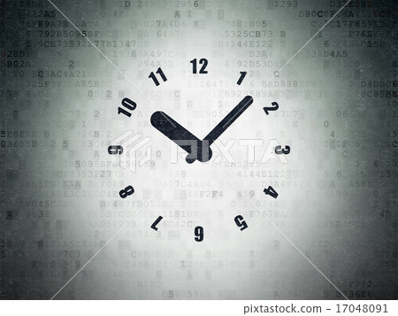 Time concept: Clock on Digital Paper background Time concept: Clock on Digital Paper background 17048091