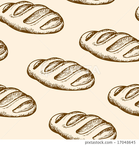 Seamless pattern with baguette 17048645