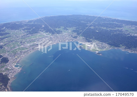 Aerial photograph of Tateyama bay at Chiba prefecture Minami Boso, inner chamber 17049570