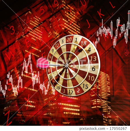 Image of Nikkei average chart and darts Image of Nikkei average chart and darts 17050267