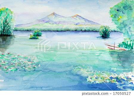 Onuma National Monument and the Watercolor of Komagatake Volcano Sketch Jyunkaku Lake 17050527