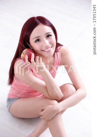 Health girl enjoy Apple Health girl enjoy Apple 17051345