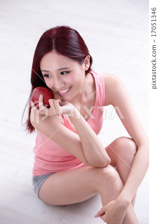 Health girl enjoy Apple Health girl enjoy Apple 17051346