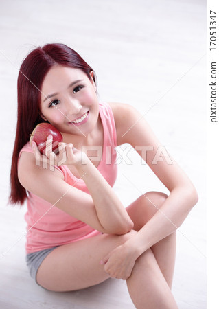 Health girl enjoy Apple Health girl enjoy Apple 17051347