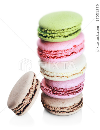 Colorful macaroon stack isolated   17051879