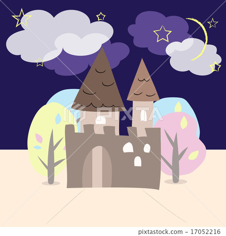 Night castle with trees 17052216