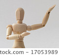wood mannequin, demo human model raising hand 17053989