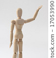 wood mannequin, demo human model raising hand 17053990