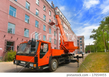 Heavy mobile crane truck. Heavy mobile crane truck. 17054455