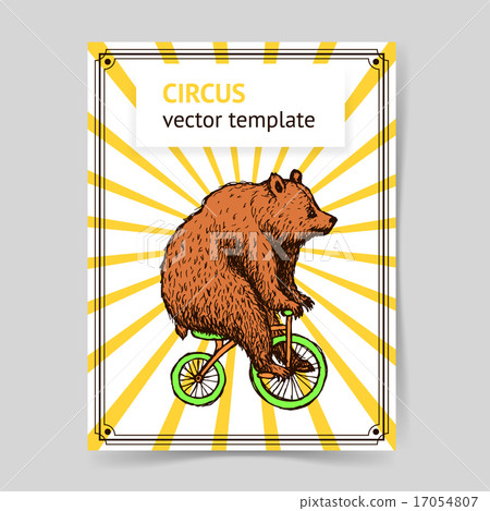 Sketch bear on a bike in vintage style Sketch bear on a bike in vintage style 17054807