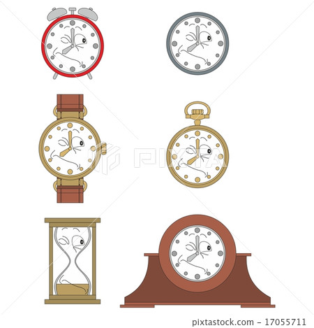 Cartoon winking clock face smiles 015 17055711