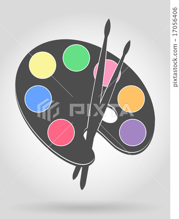 icon palette for paints and brush vector icon palette for paints and brush vector 17056406