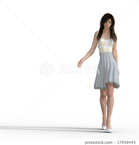 夏裝女性perming3DCG插圖素材 17056443