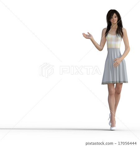 夏裝女性perming3DCG插圖素材 夏裝女性perming3DCG插圖素材 17056444