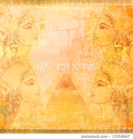 Egyptian queen and Ancient Pyramid Eye 17058667
