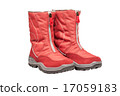 children's red waterproof boots on a white background 17059183