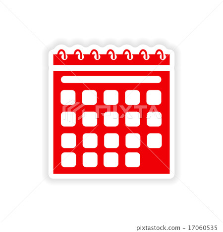 icon sticker realistic design on paper calendar icon sticker realistic design on paper calendar 17060535
