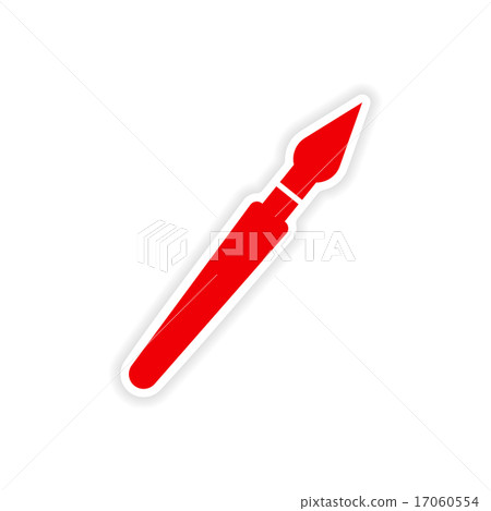 icon sticker realistic design on paper pen 17060554