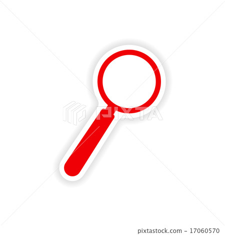 icon sticker realistic design on paper magnifying glass icon sticker realistic design on paper magnifying glass 17060570