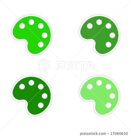 assembly realistic sticker design on paper palette 17060630
