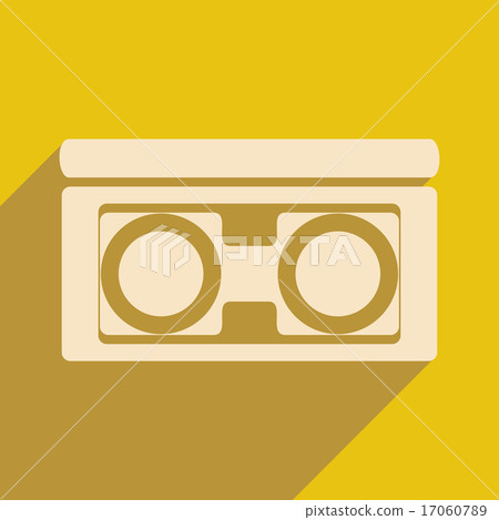 Flat with shadow icon and mobile application video cassette Flat with shadow icon and mobile application video cassette 17060789