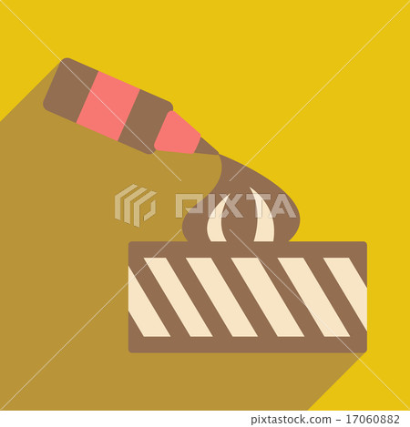 Flat with shadow icon and mobile application ice cream dessert Flat with shadow icon and mobile application ice cream dessert 17060882
