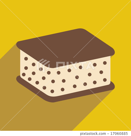 Flat with shadow icon and mobile application ice cream sundae Flat with shadow icon and mobile application ice cream sundae 17060885